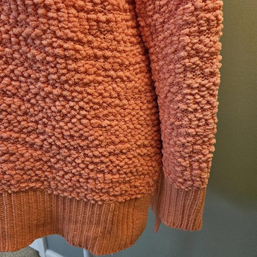 Lauren Conrad Cozy Coral Textured Women's Size Small S Crew Neck Sweater